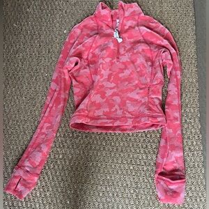Lululemon Red Orange Camo Long Sleeve Top